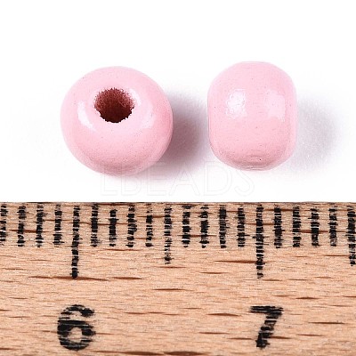 Spray Painted Round Natural Schima Wood Beads WOOD-A018-6mm-31-1