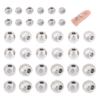 36Pcs 3 Style 201 Stainless Steel Beads STAS-UN0045-50-1