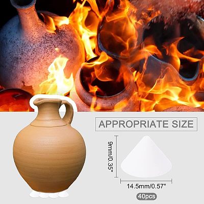 40Pcs Aluminium Oxide Burning Kiln Branch Bases AJEW-FH0001-82-1