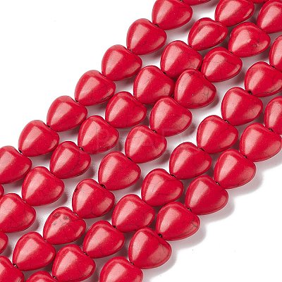Heart Synthetic Turquoise Beads Strands X-TURQ-I019-12mm-01-1