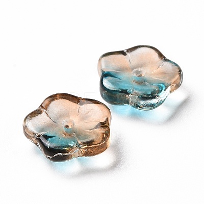 Transparent Spray Painted Glass Beads GLAA-I050-01F-1