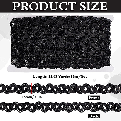 11M Polyester Paillette Ribbons OCOR-WH0078-281A-1
