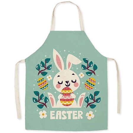 Cute Easter Rabbit Pattern Polyester Sleeveless Apron PW-WG98916-03-1