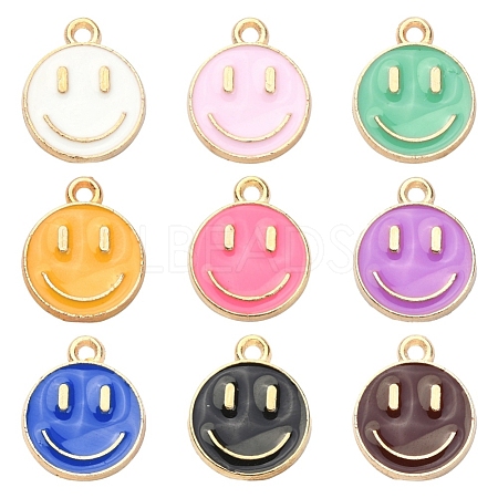18Pcs 9 Colors Alloy Enamel Charms ENAM-YW0001-97-1