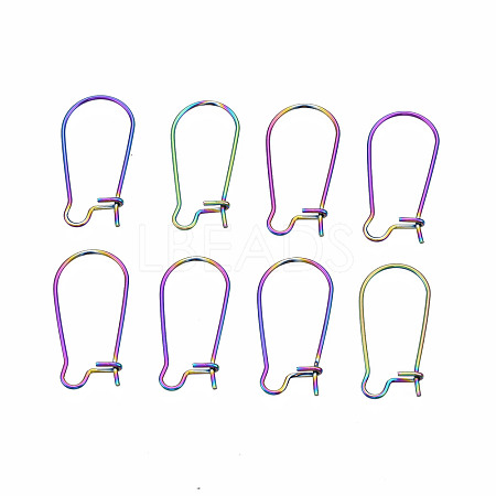 304 Stainless Steel Hoop Earrings Findings Kidney Ear Wires X-STAS-N098-006-1