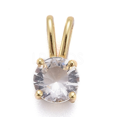 Brass Micro Pave Cubic Zirconia Pendants X-KK-P192-04-G06-1