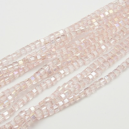 Electroplate Glass Beads Strands EGLA-D018-3x3mm-32-1