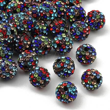 Polymer Clay Pave Rhinestone Beads RB-Q197-10mm-30-1