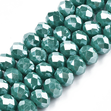 Electroplate Glass Beads Strands EGLA-A034-P8mm-A09-1