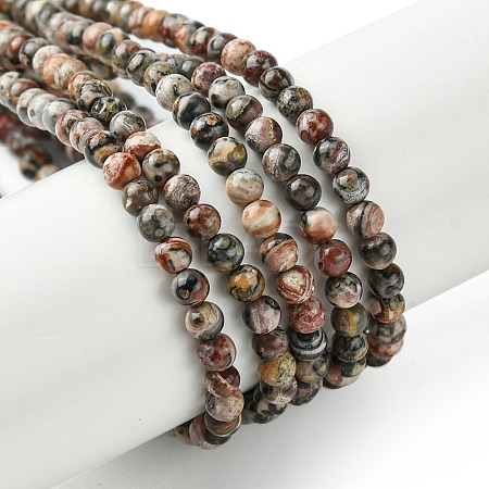 Natural Leopard Skin Jasper Beads Strands G-K365-C01-01-1
