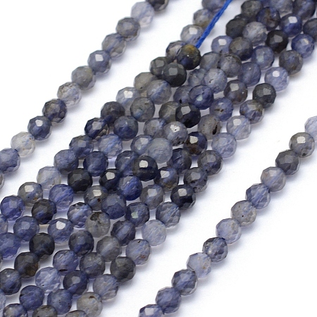 Natural Cordierite/Iolite/Dichroite Beads Strands LS-G-E411-39-3mm-1