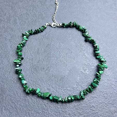 Synthetic Malachite Chip Beaded Necklaces for Women IW6789-45-1