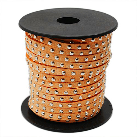 Silver Aluminum Studded Faux Suede Cord LW-D004-09-S-1
