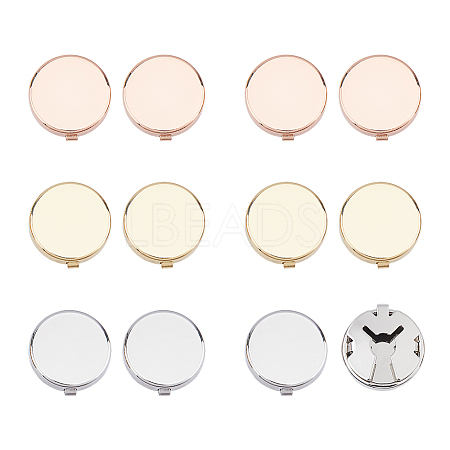 6 Pairs 3 Colors Brass Cufflink Settings FIND-FH0010-31-1