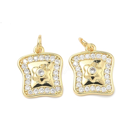 Brass Micro Pave Cubic Zirconia Pendants KK-C156-10G-1