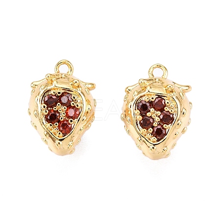 Brass Micro Pave Clear Cubic Zirconia Charms KK-T073-28G-1