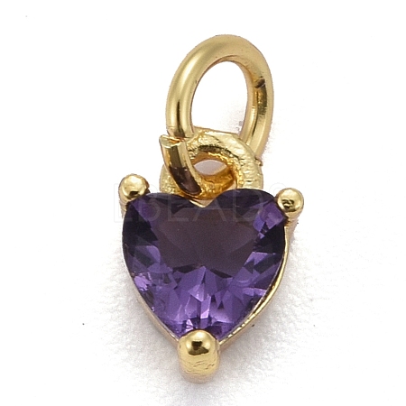 Brass Micro Pave Cubic Zirconia Charms KK-P192-08-G03-1