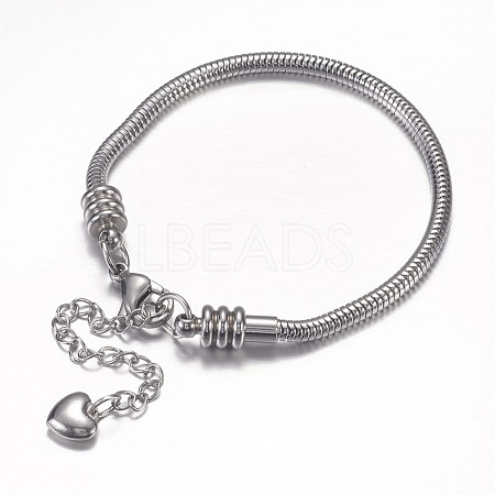 Tarnish Resistant 304 Stainless Steel European Snake Chains Bracelets X-STAS-J015-04-1