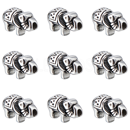 10Pcs 304 Stainless Steel Beads STAS-UN0050-03-1