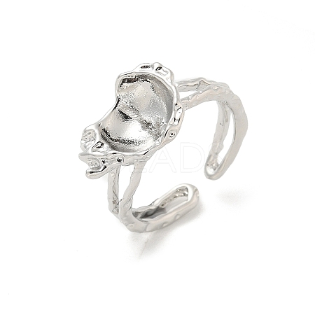 Brass Cup Peg Open Cuff Ring Settings KK-G518-10P-03-1