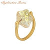 Rack Plating Brass Open Cuff Ring Settings KK-G455-15MG-4