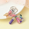 Resin Letter & Acrylic Butterfly Charms Keychain KEYC-YW00001-02-1