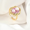 Brass Enamel Cuff Rings RJEW-K291-04G-01-1