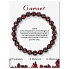 Natural Garnet Beaded Stretch Bracelets PW-WG7FE75-06-1