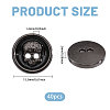 40Pcs 2-Hole Alloy Enamel Flat Round Buttons BUTT-CA0001-36B-2