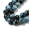 Faceted Round Dyed Natural Fire Crackle Agate Beads Strands G-D769-8mm-04-3