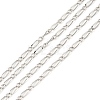 Anti-Tarnish Rhodium Plated 925 Sterling Silver Figaro Chains STER-F052-15P-1