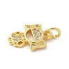 Brass Micro Pave Cubic Zirconia Pendants KK-U053-01G-02-2