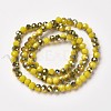 Electroplate Opaque Glass Beads Strands EGLA-A034-P4mm-S07-2