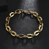 201 Stainless Steel Oval Link Chain Bracelets BJEW-R313-05G-2