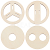 2 Sets Plywood Candle Wick Holders WOOD-BC0001-24B-1