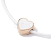 Alloy Enamel Heart Braided Bead Bracelet BJEW-JB09739-01-3