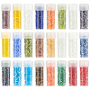 120G 24 Styles Round Hole Glass Bugle Beads SEED-HY0001-22-1