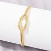 Brass Round Snake Chain Knot 2-Strand Bracelets for Women KK-CBA68DA-17C-G-3