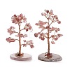 Natural Strawberry Quartz Chips & Agate Pedestal Display Decorations DJEW-A001-04B-1