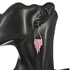 304 Stainless Steel Glass Tassel Dangle Earrings EJEW-MZ00828-2