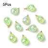 5Pcs UV Plating Acrylic Pendants FIND-YW0007-41D-1
