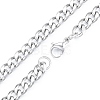 Men's 201 Stainless Steel Cuban Link Chain Necklace NJEW-N050-A06-7-45P-2