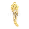 Rack Plating Brass Micro Pave Cubic Zirconia Pendants ZIRC-F140-01G-1