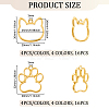 Olycraft 32Pcs 8 Styles Cat Head Paw Print Alloy Open Back Bezel Charms PALLOY-OC0002-99-2