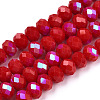 Electroplate Opaque Solid Color Glass Beads Strands EGLA-A034-P3mm-L21-1