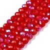 Electroplate Opaque Solid Color Glass Beads Strands EGLA-A044-P4mm-L15-1