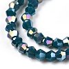 Opaque Solid Color Electroplate Glass Beads Strands EGLA-A039-P2mm-B18-2