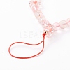 Frosted Round Spray Painted Glass Beaded Mobile Straps HJEW-JM00467-4