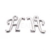 Platinum Plated Alloy Letter Pendants PALLOY-J718-01P-H-1