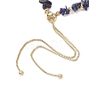 Adjustable Natural Lapis Lazuli Chips Beaded Slider Bracelets for Women BJEW-JB10489-4